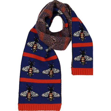 gucci wool scarf with bees|Gucci scarf with fur trim.